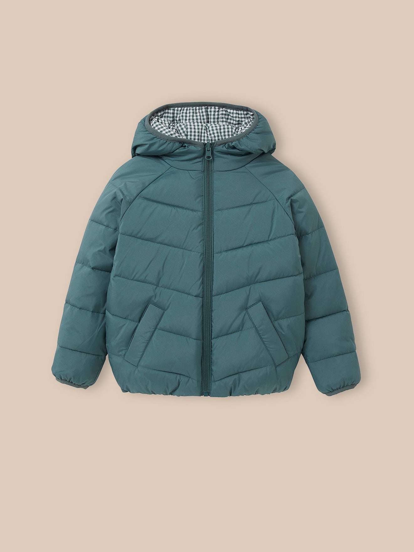 Mädchen-Steppjacke, wendbar, 2-in-1-Effekt