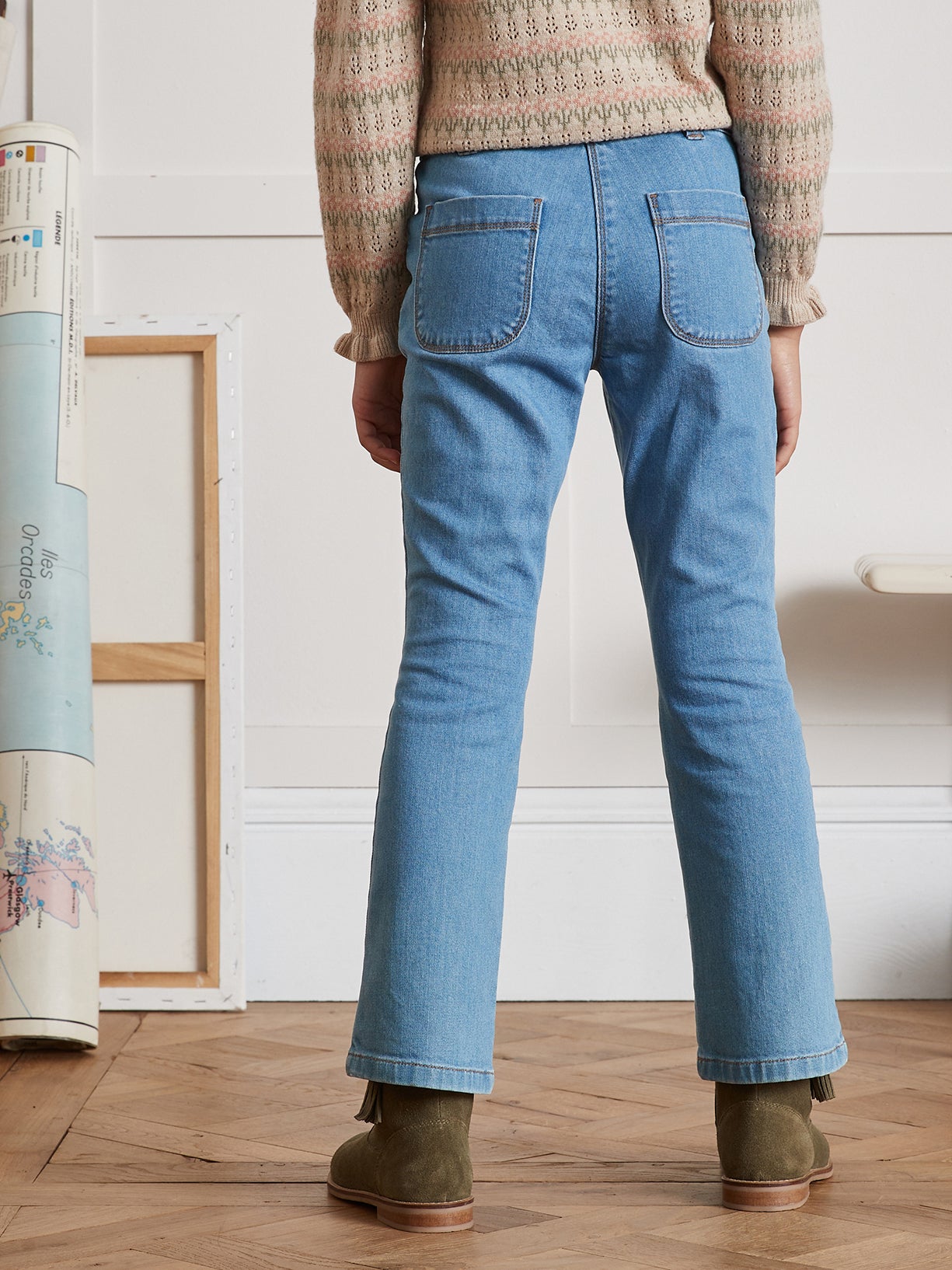 Mädchen-Schlaghose aus Denim