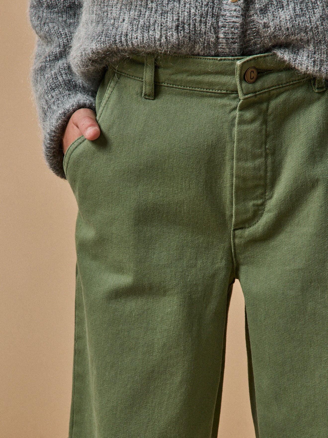Mädchenhose, weit, aus Twill
