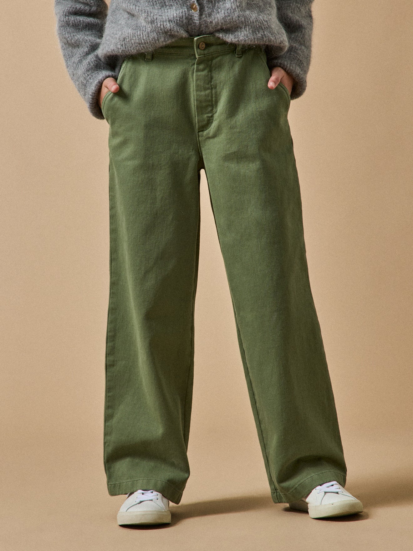 Mädchenhose, weit, aus Twill