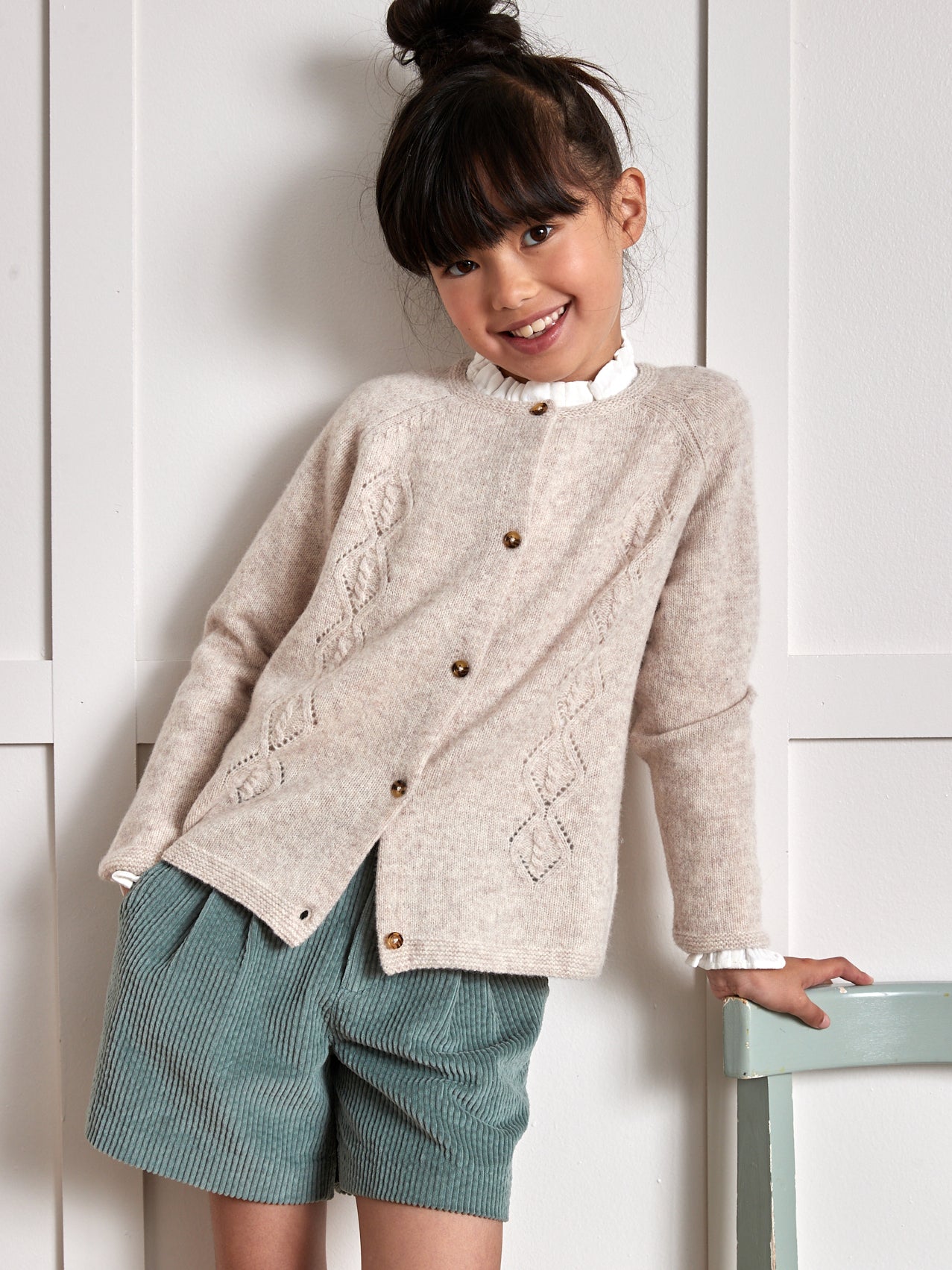 Mädchen-Cardigan aus Merino-Wolle