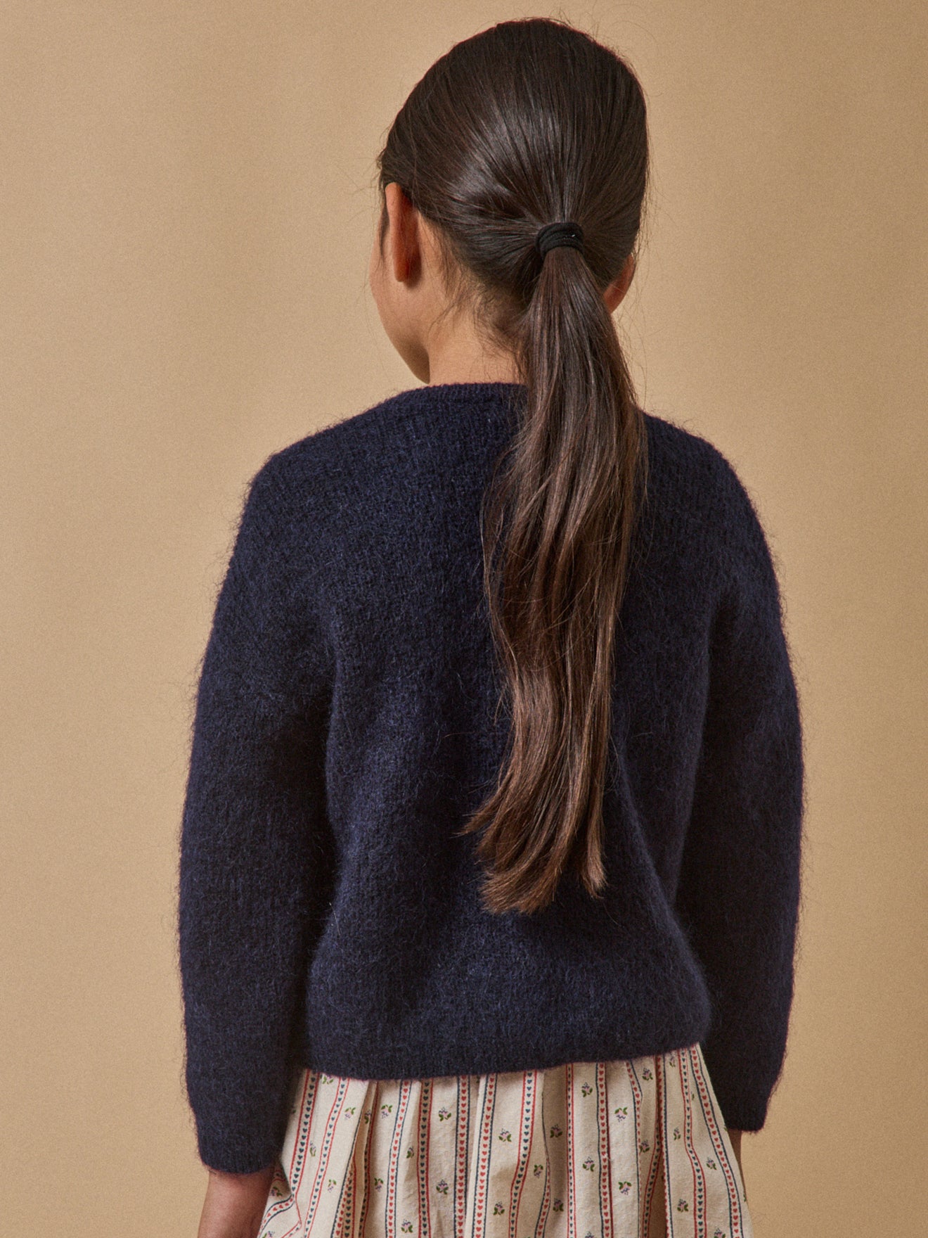 Mädchen-Cardigan mit Wolle und Mohair