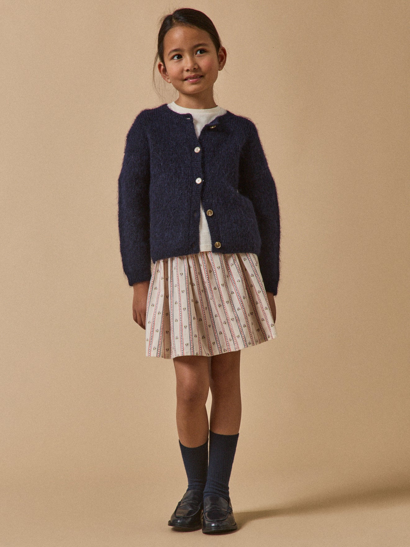 Mädchen-Cardigan mit Wolle und Mohair