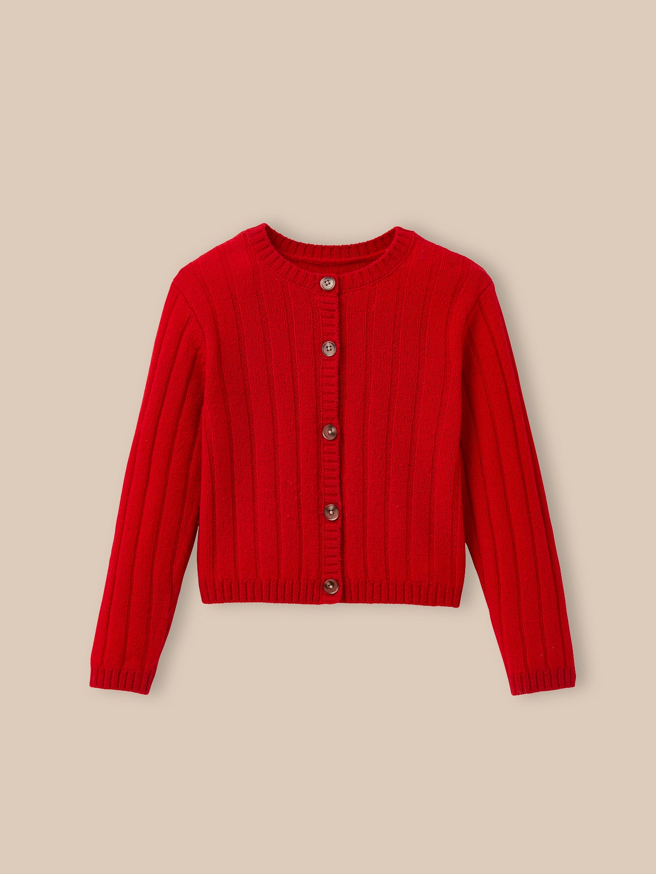 Mädchen-Cardigan, Rippenmuster, reine Merinowolle