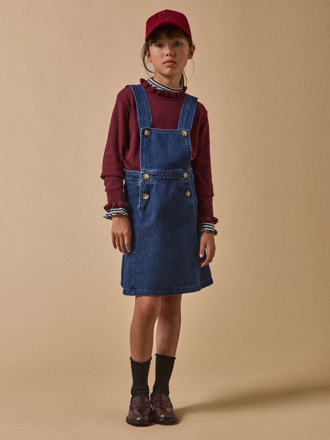 Mädchen-Schürzenkleid aus Denim