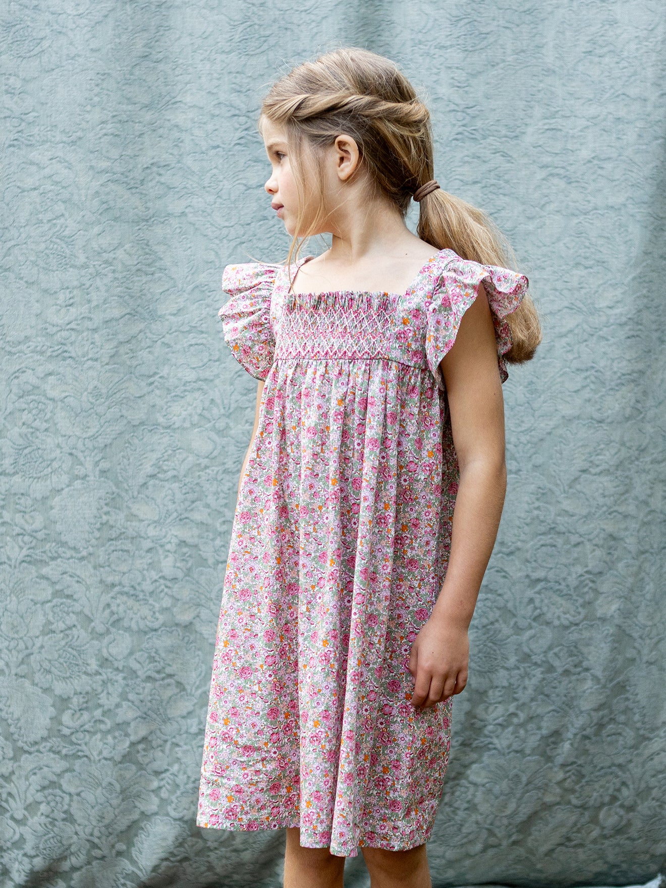 Mädchenbluse « Lucie » aus Liberty®-Stoff – Kollektion für Festtage und Hochzeiten