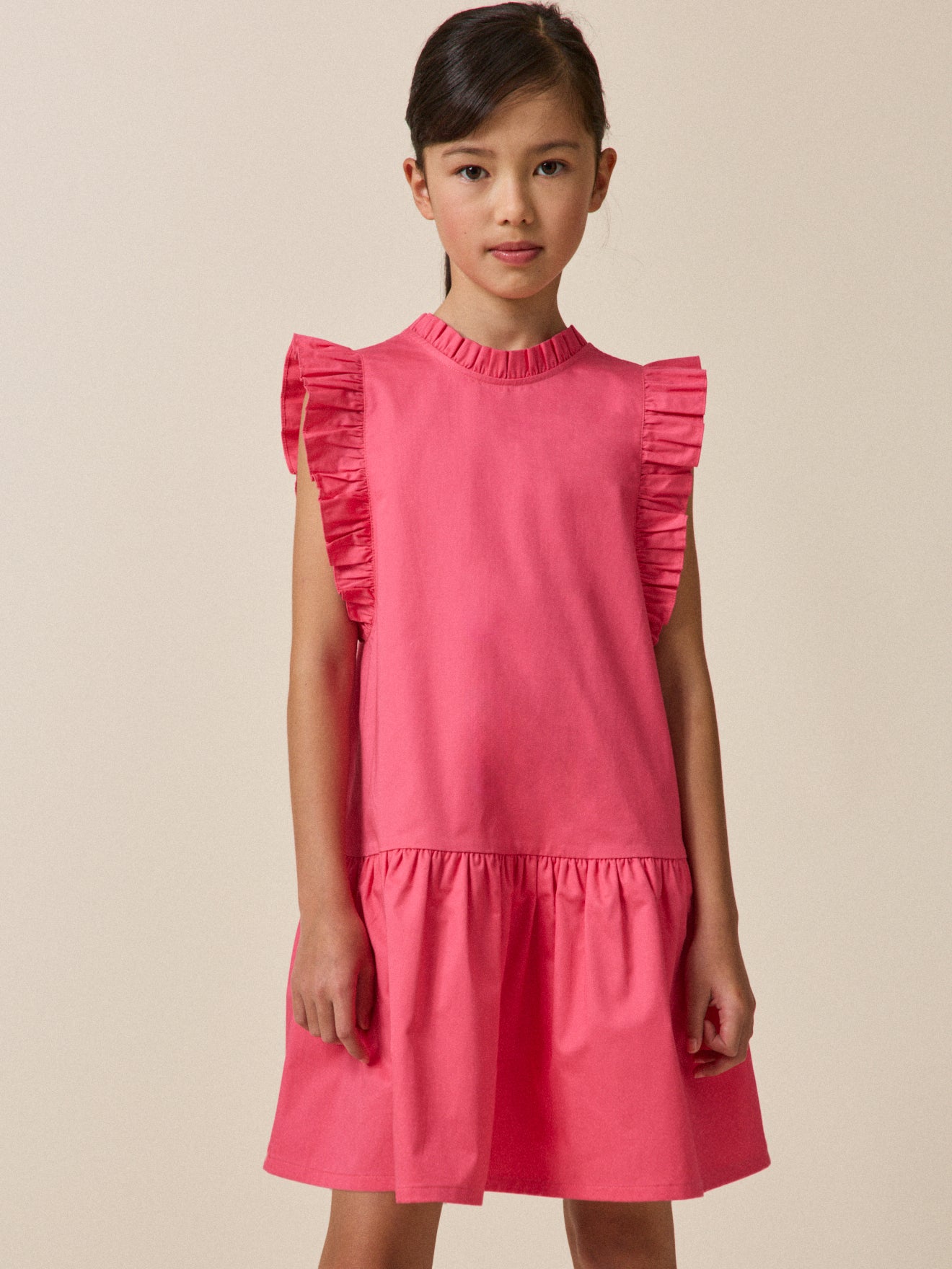 Mädchenkleid « Charlotte » aus Baumwollsatin – Kollektion « Couture »