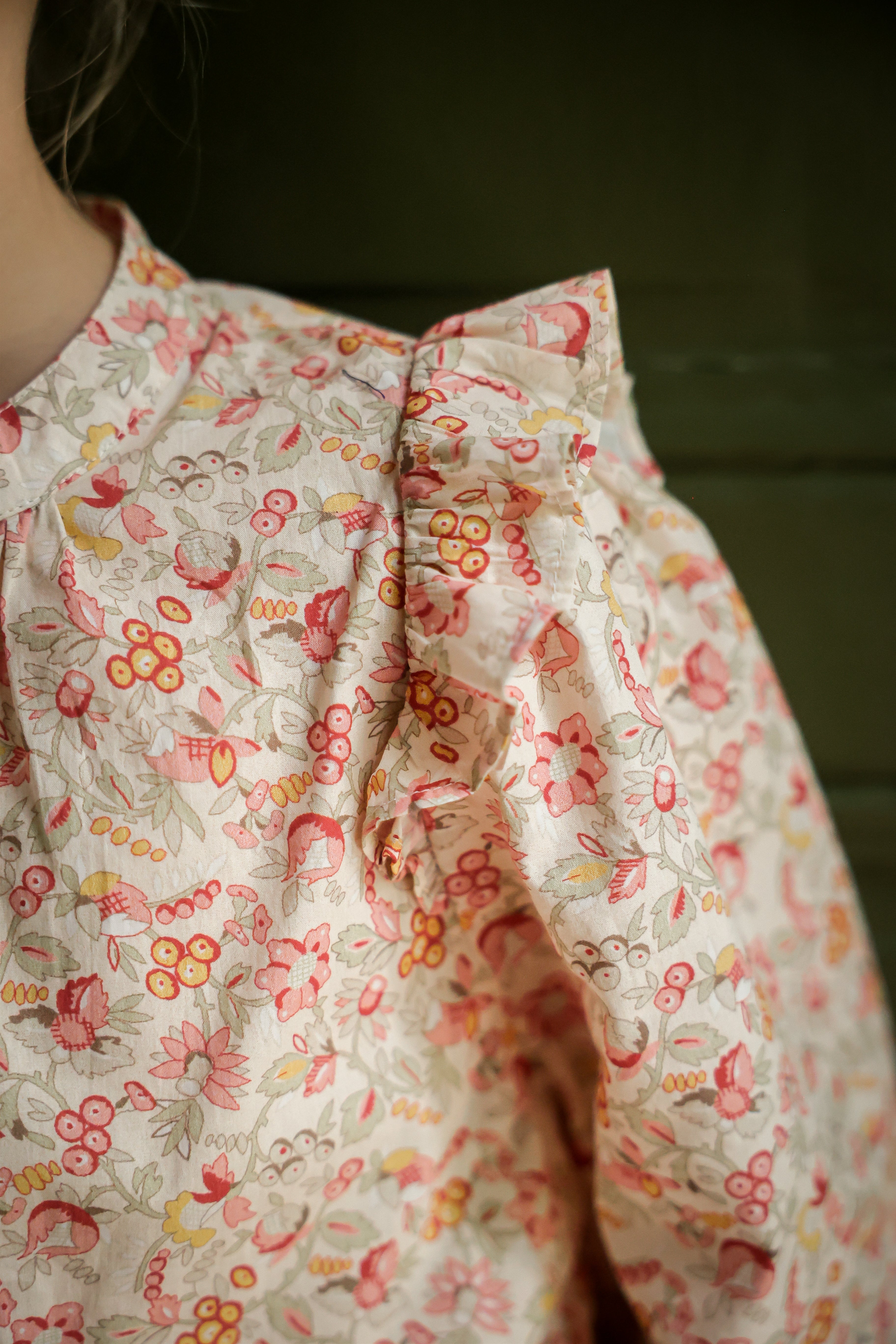 Mädchenbluse mit Druckmuster « Mireille »