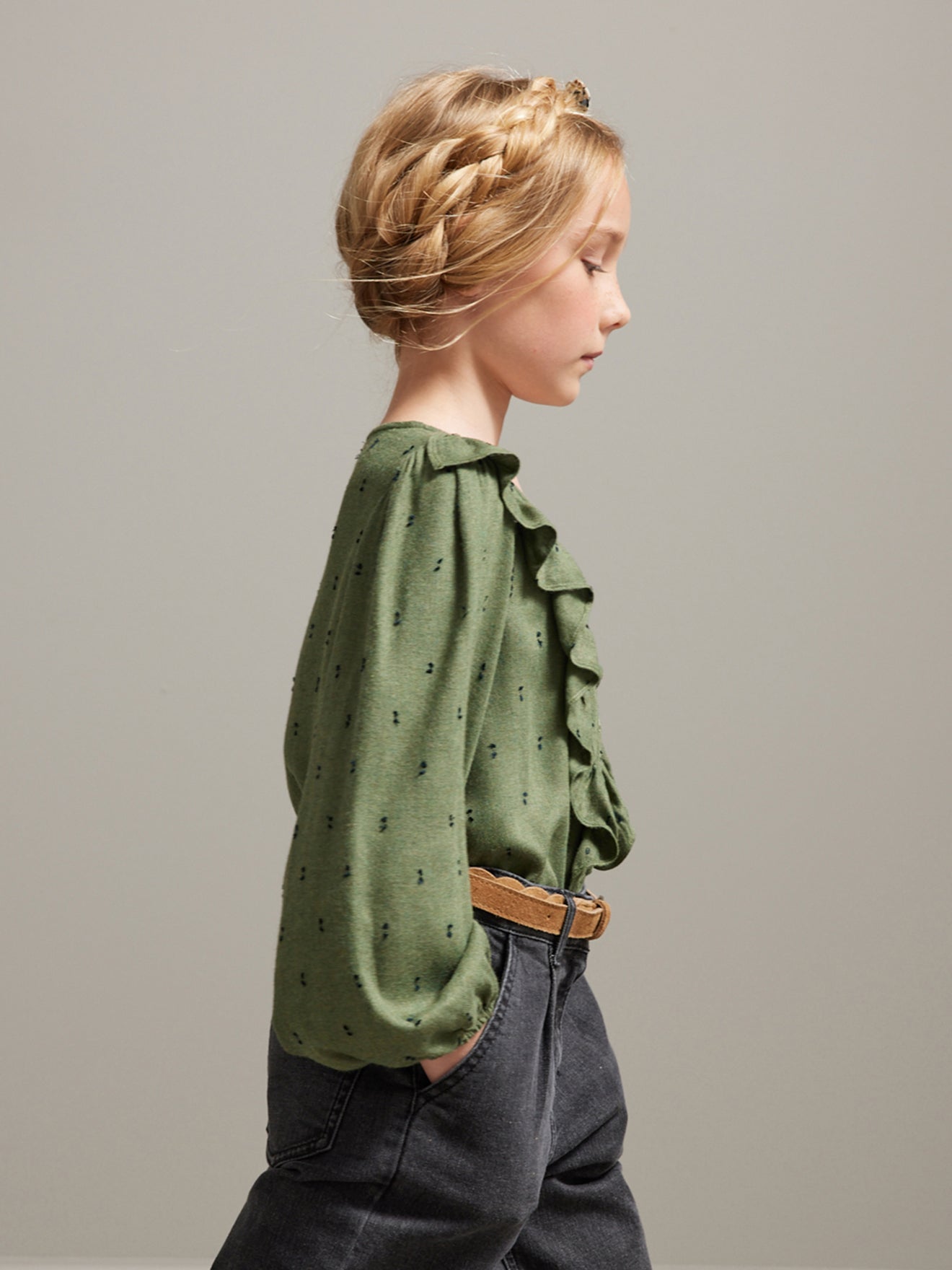 Mädchenbluse mit Volants
