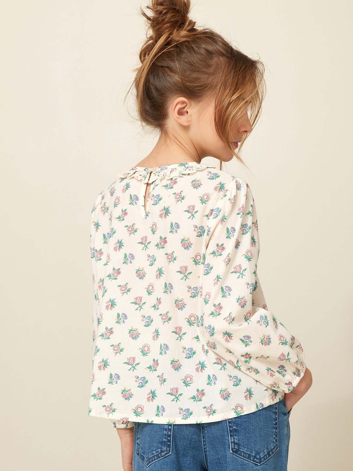 Mädchenbluse mit Druckmuster « Suzy »