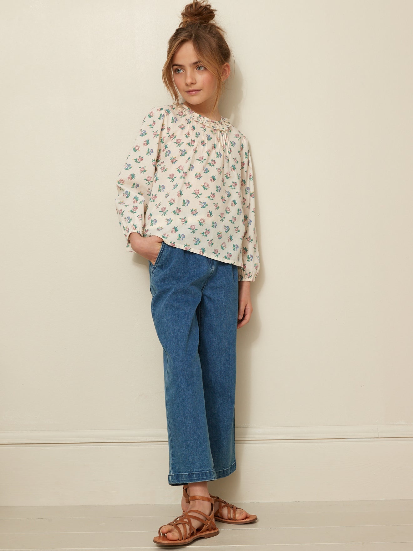 Mädchenbluse mit Druckmuster « Suzy »