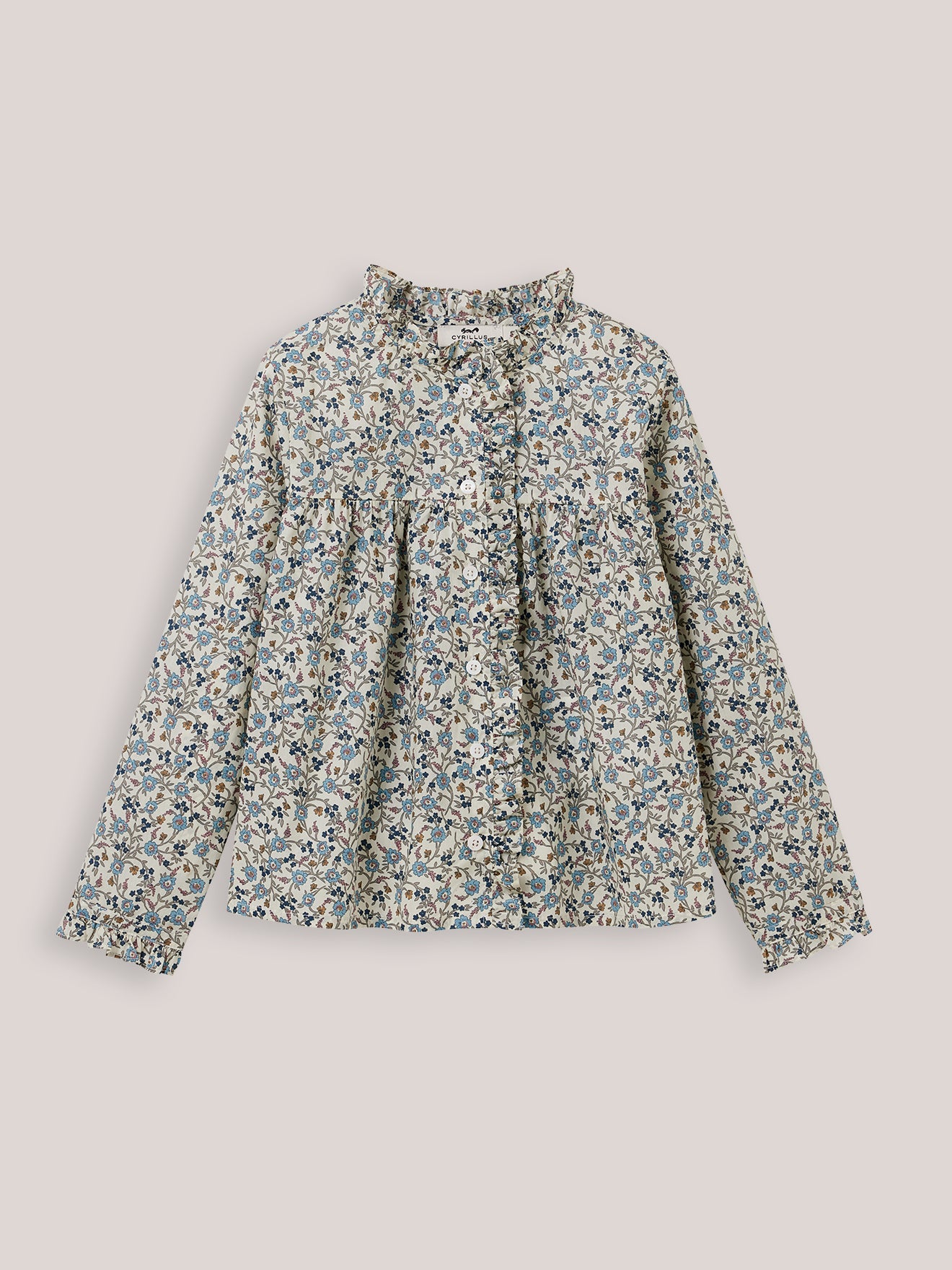 Mädchen-Hemdbluse aus Liberty®-Stoff mit Rüschen