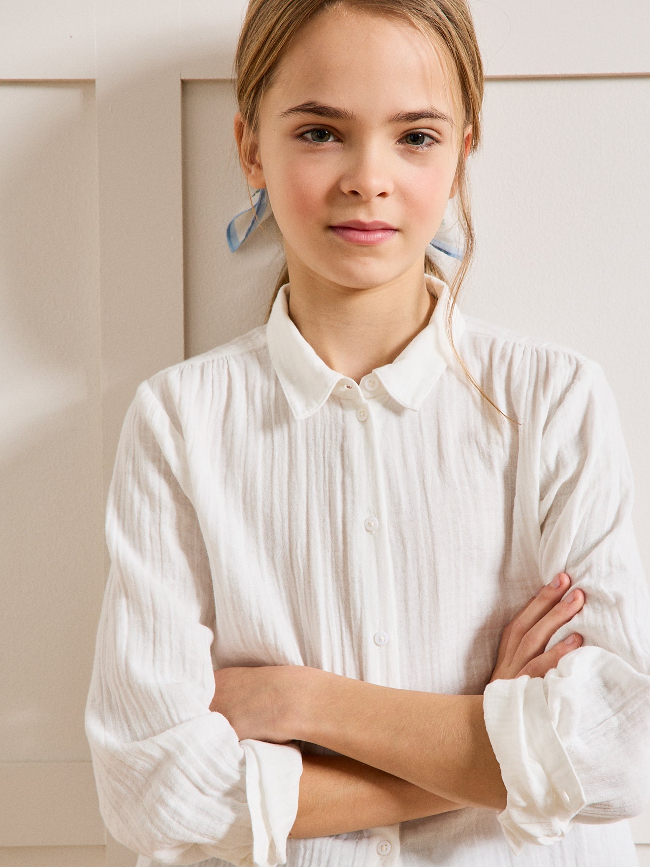 Mädchenbluse aus Gaze – Bio-Baumwolle