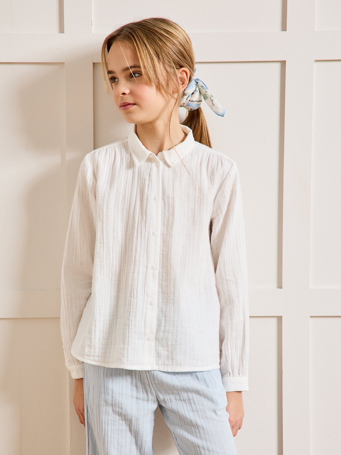 Mädchenbluse aus Gaze – Bio-Baumwolle