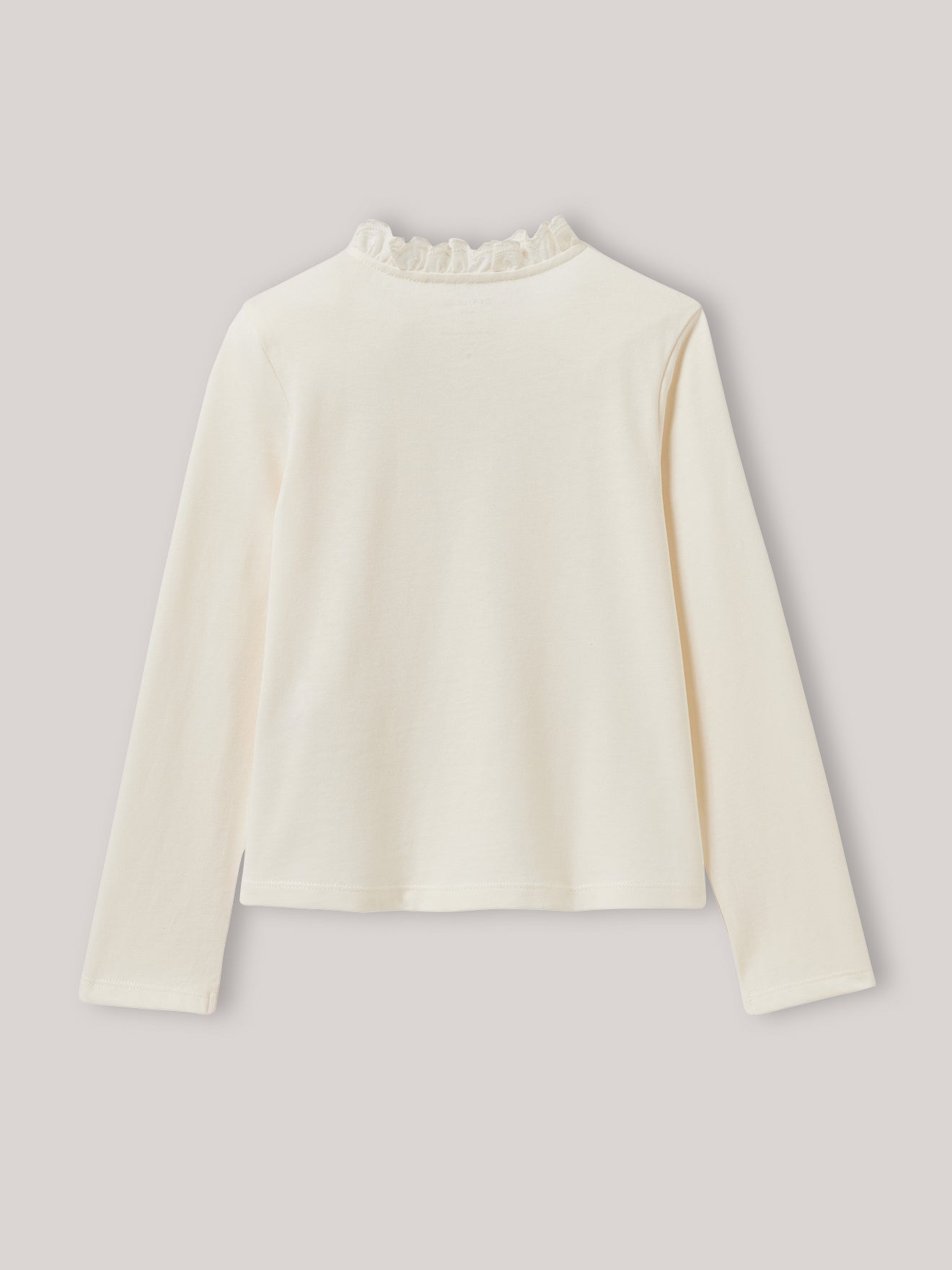 Mädchen-Shirt mit Stickerei und Stehkragen – Bio-Baumwolle