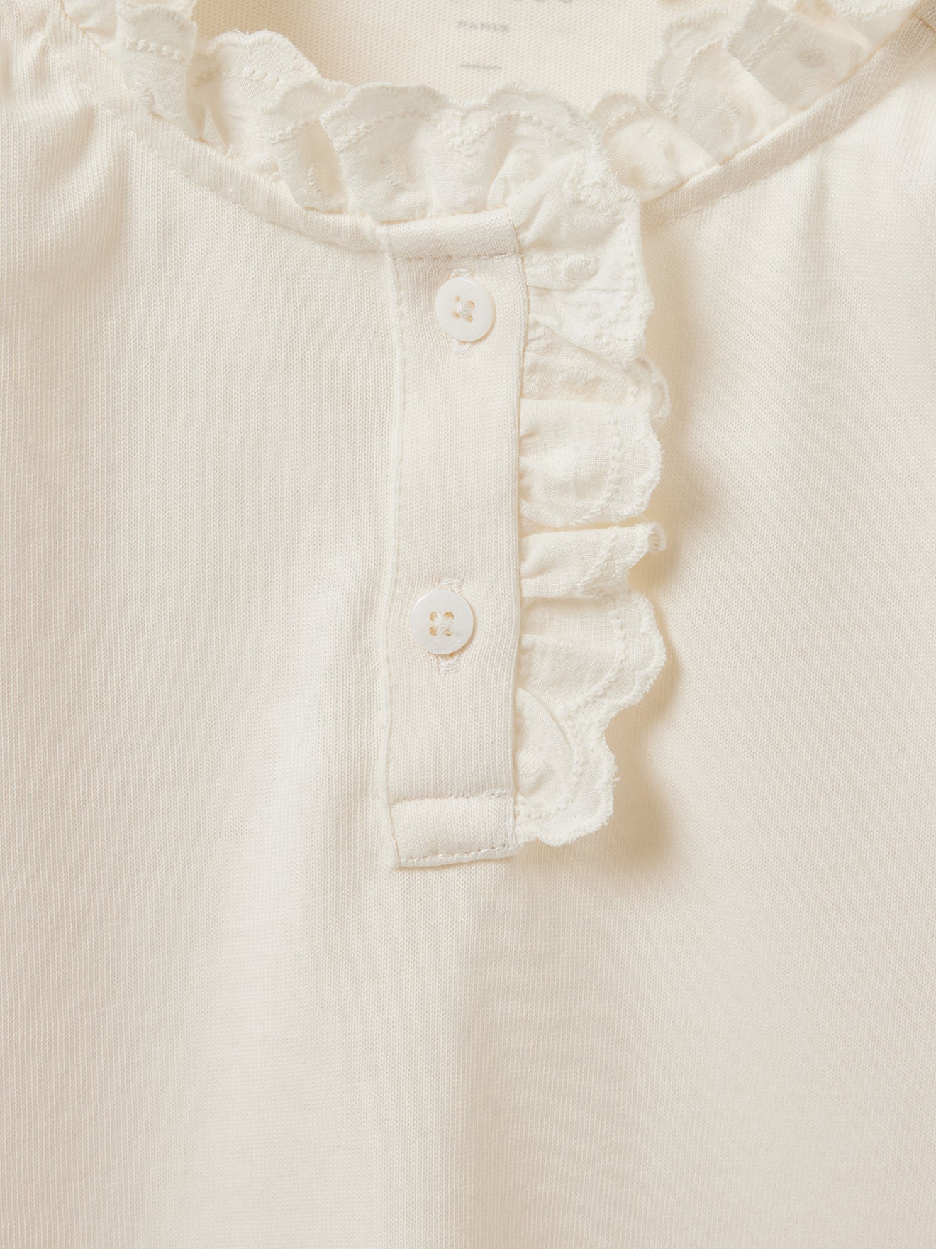 Mädchen-Shirt mit Stickerei und Stehkragen – Bio-Baumwolle