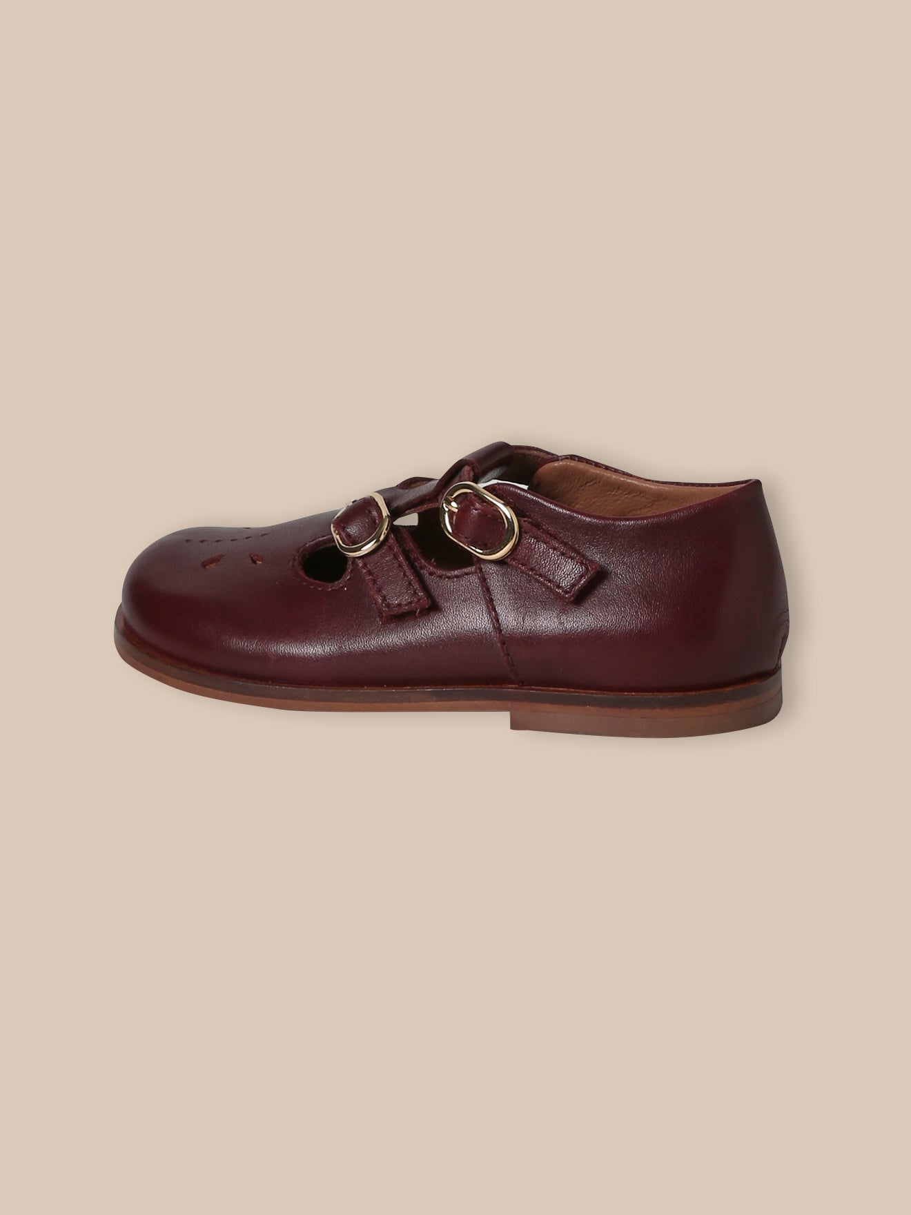 Mädchen-Spangenschuhe aus Leder mit Metallschnalle