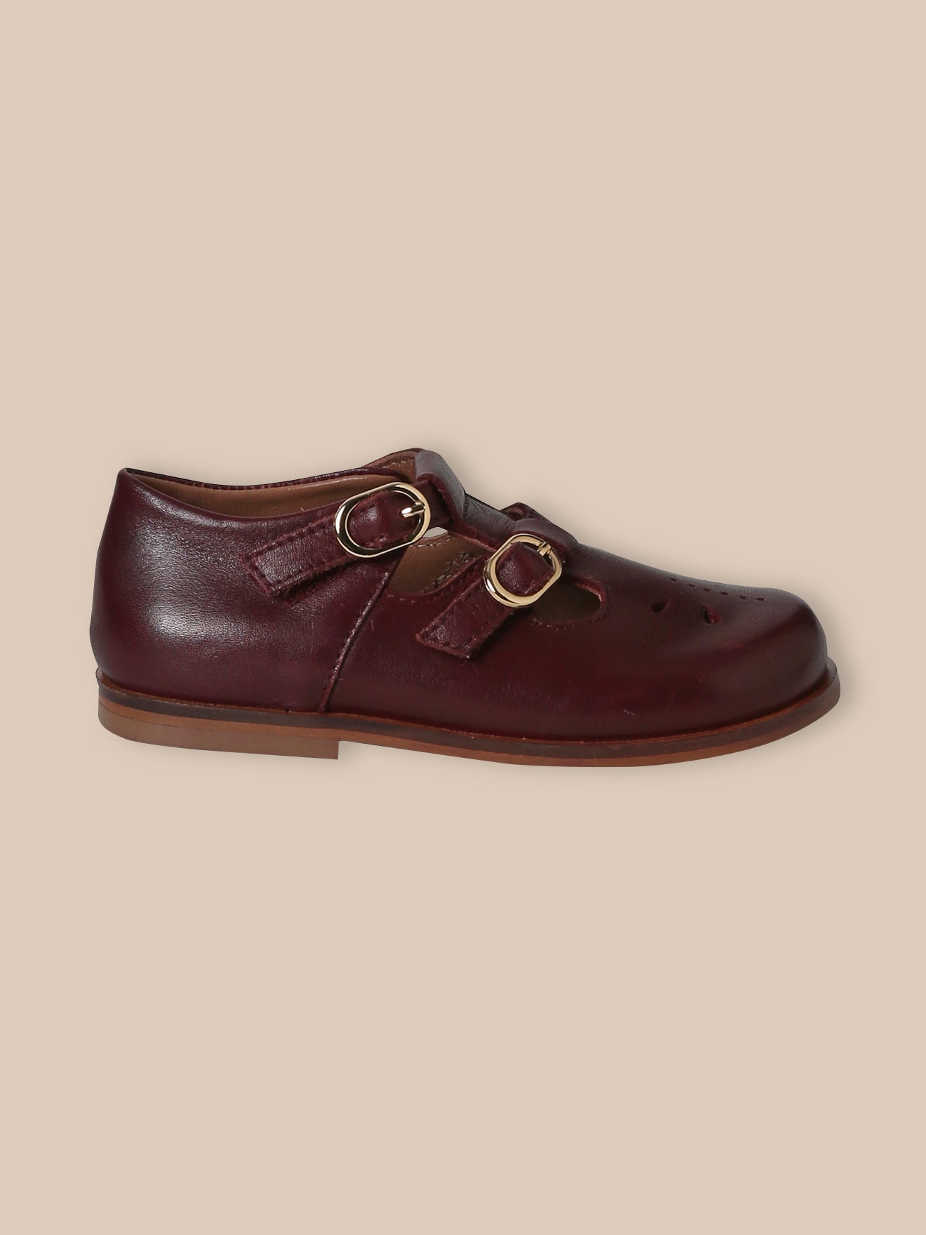 Mädchen-Spangenschuhe aus Leder mit Metallschnalle