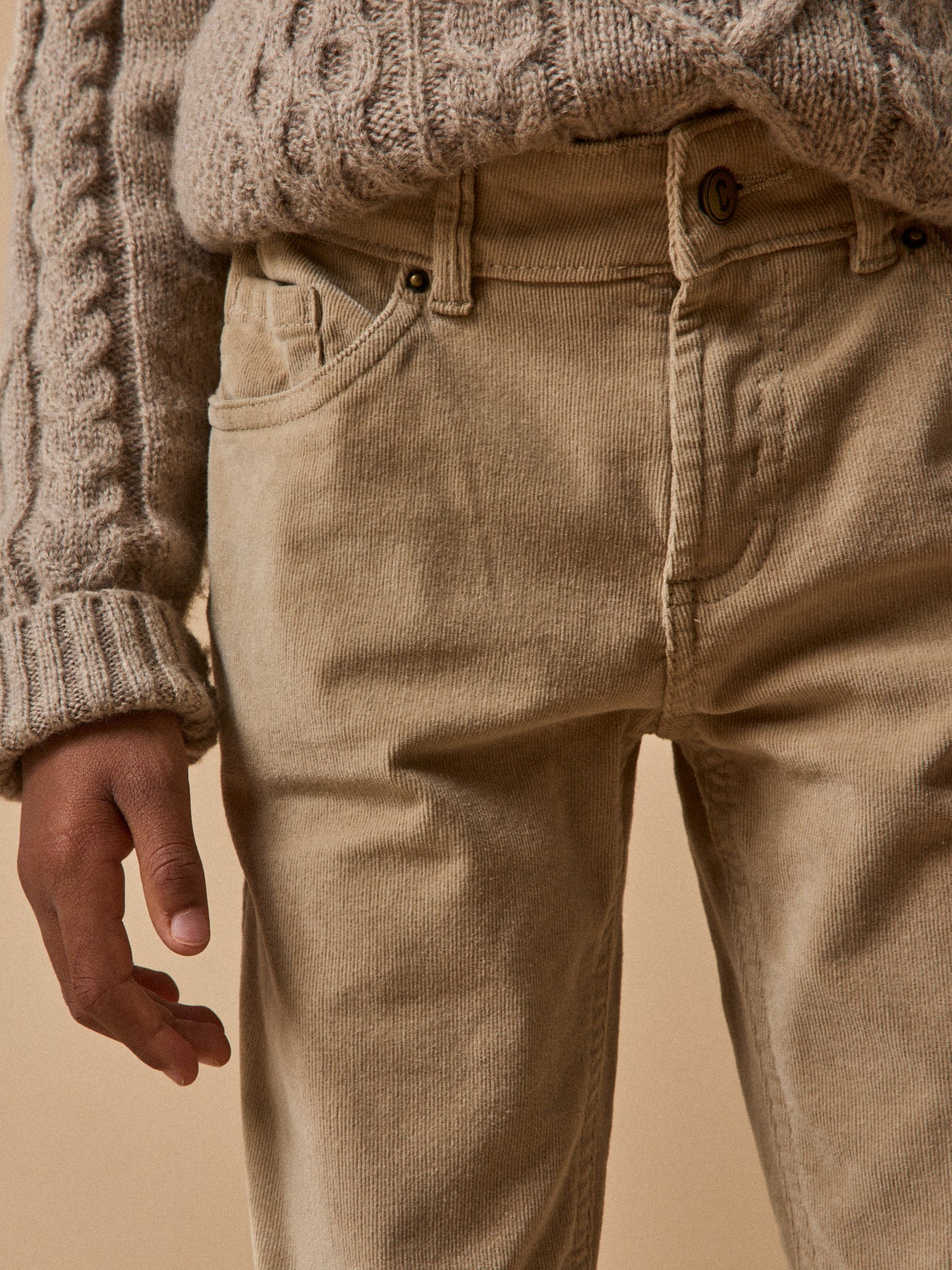Jungen Slim Fit Hose aus Velours
