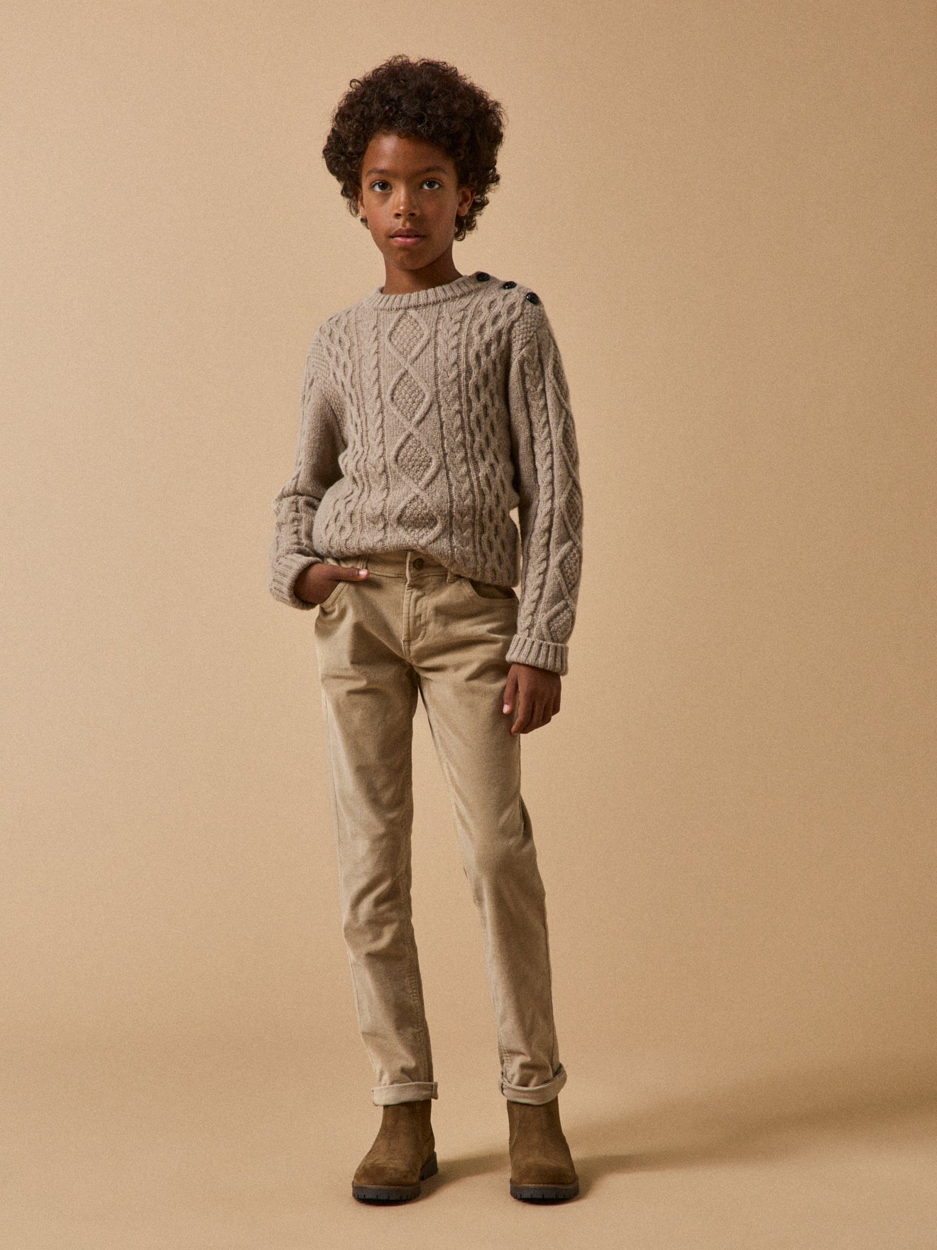 Jungen Slim Fit Hose aus Velours
