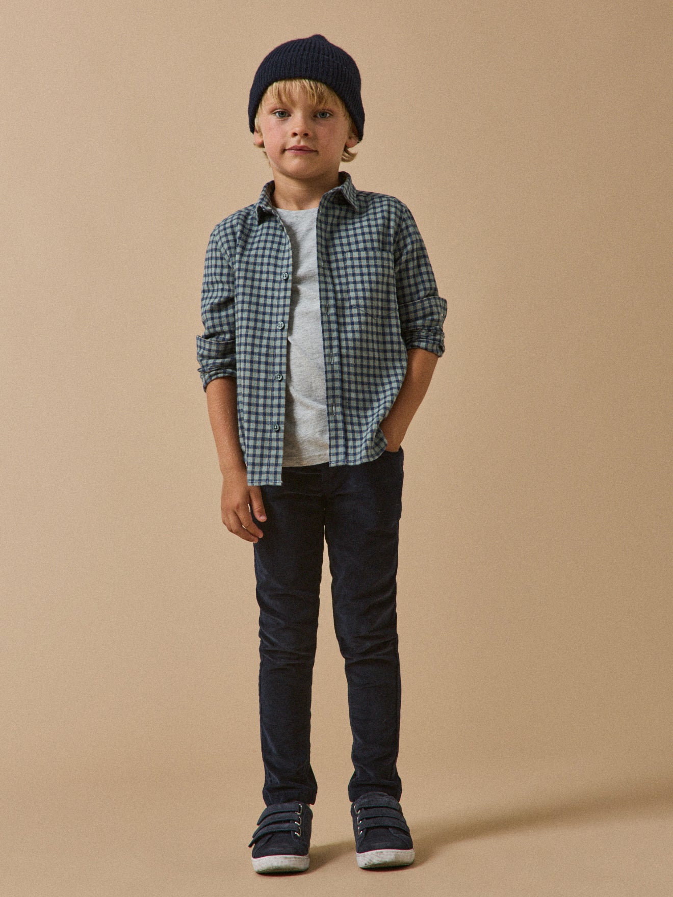 Jungen Slim Fit Hose aus Velours