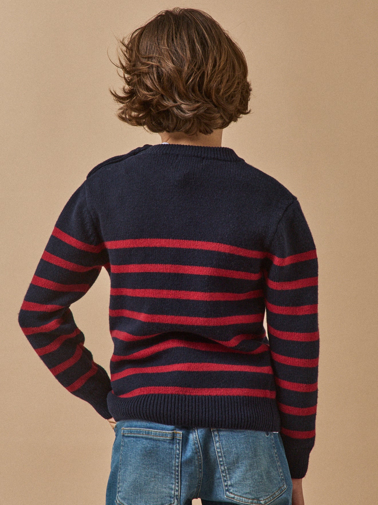 Jungenpullover im Marinelook mit hohem Wollanteil