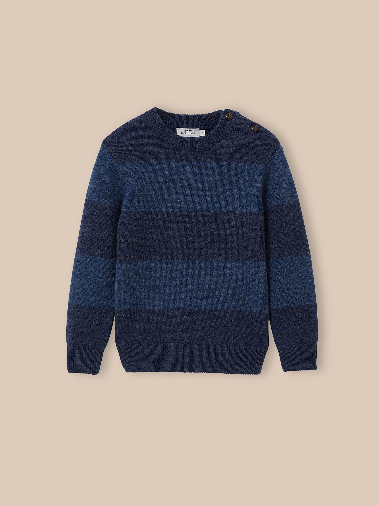 Jungenpullover aus Wolle mit Streifenmuster