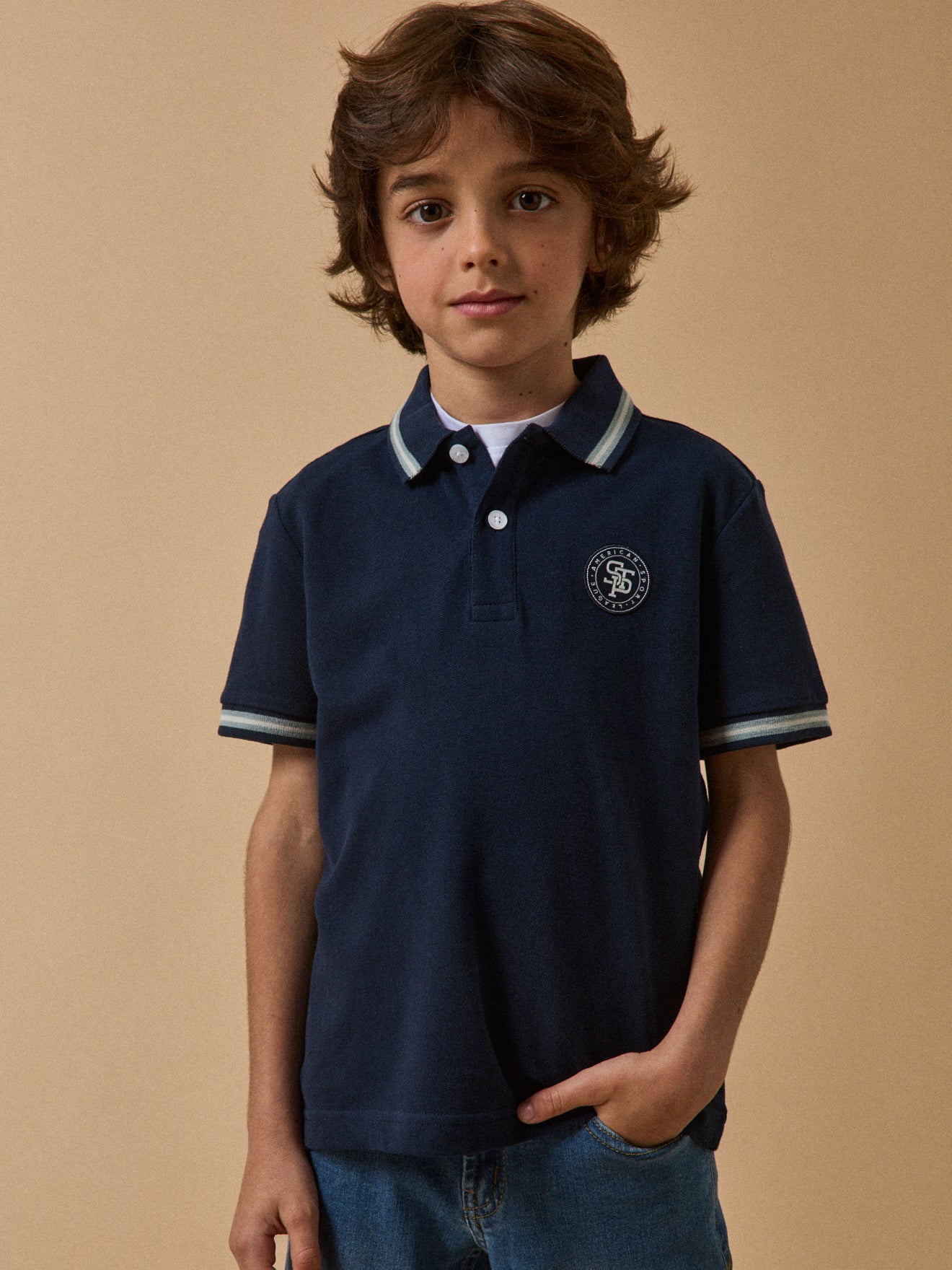 Jungen-Poloshirt aus Pikeestrick – Bio-Baumwolle
