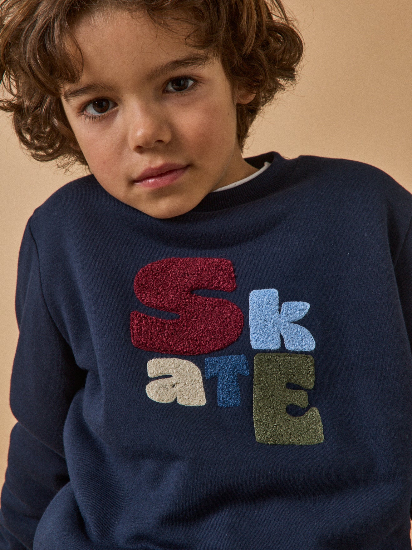 Jungen-Sweatshirt mit Sherpa-Futter