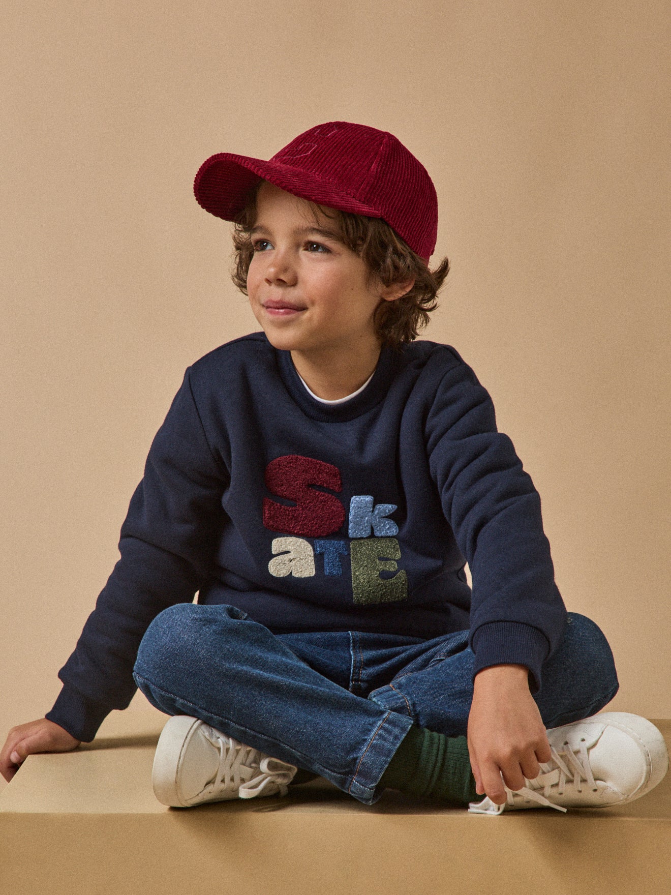 Jungen-Sweatshirt mit Sherpa-Futter