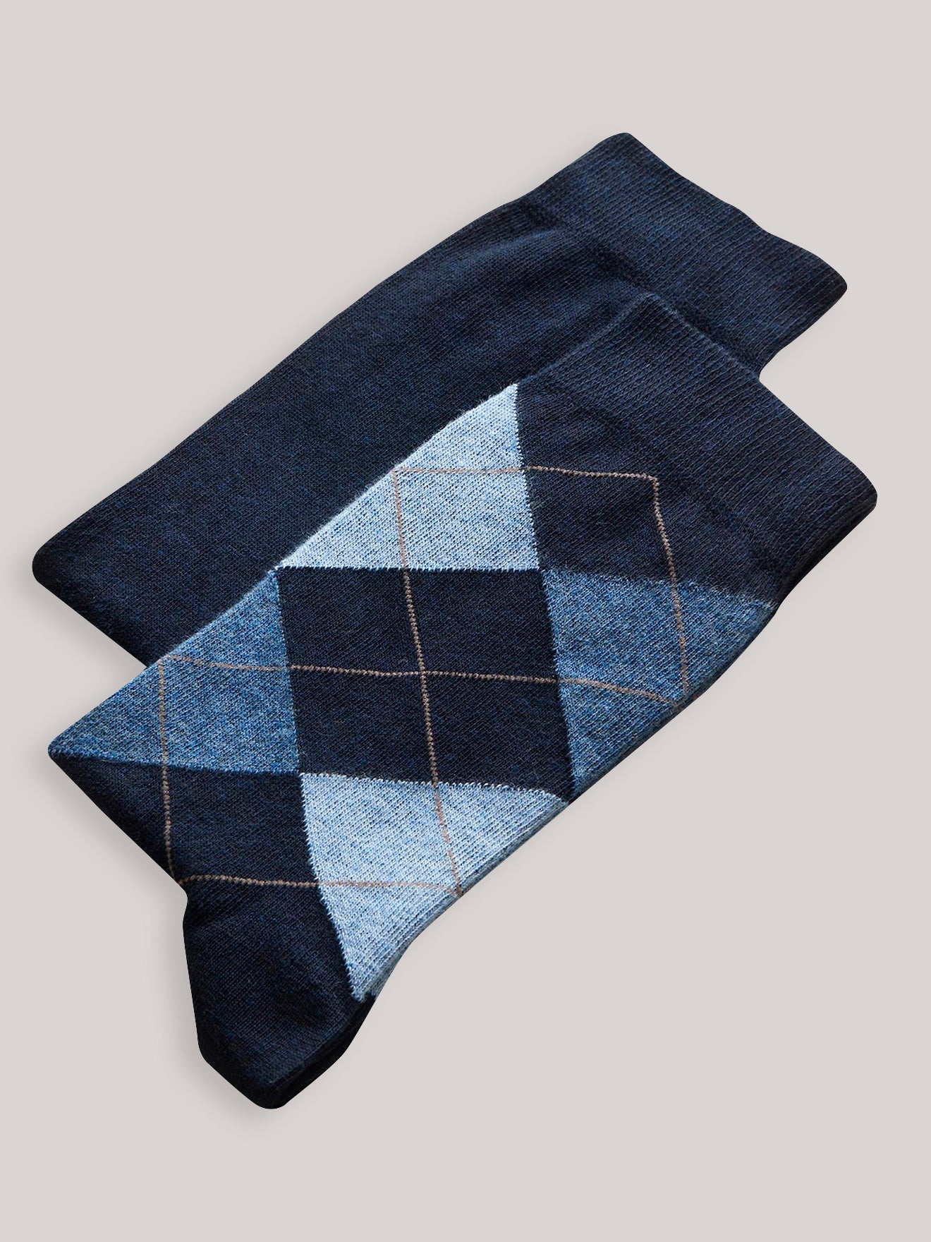 Socken im 2er-Pack mit Intarsienmuster und uni
