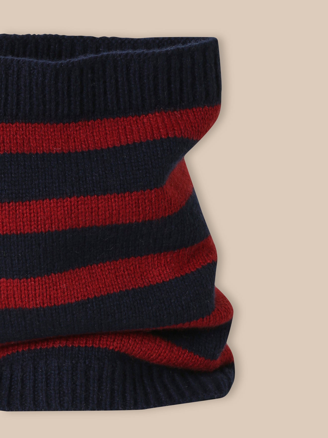 Jungen-Snood aus gestreifter Wolle