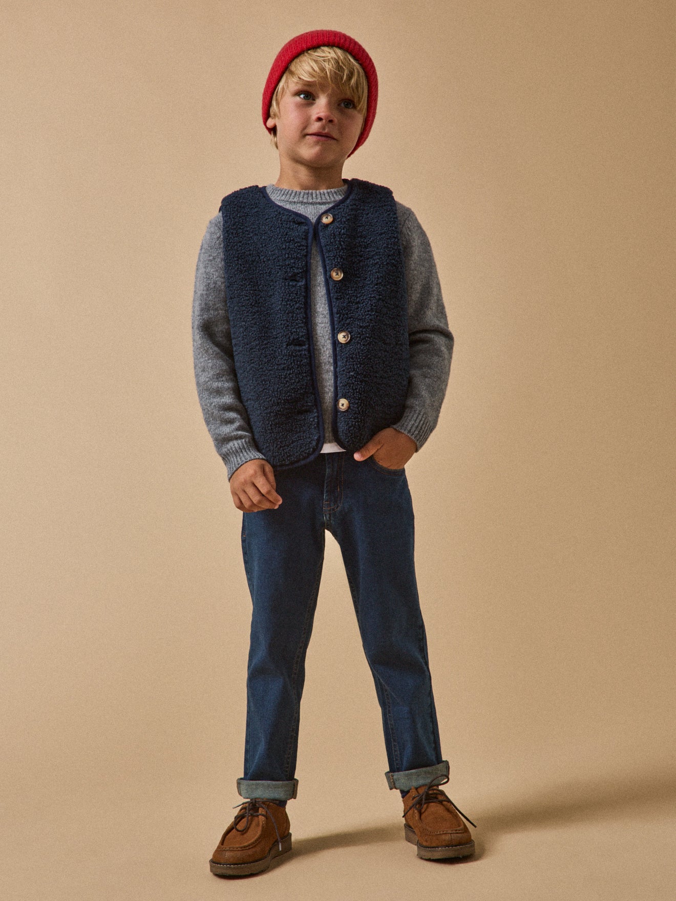Jungen-Schnürschuhe aus Veloursleder