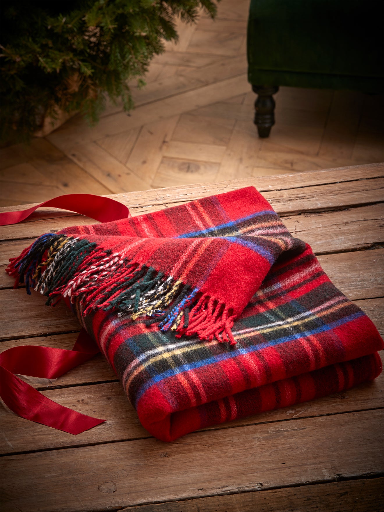 Gewebtes Plaid mit Wolle
