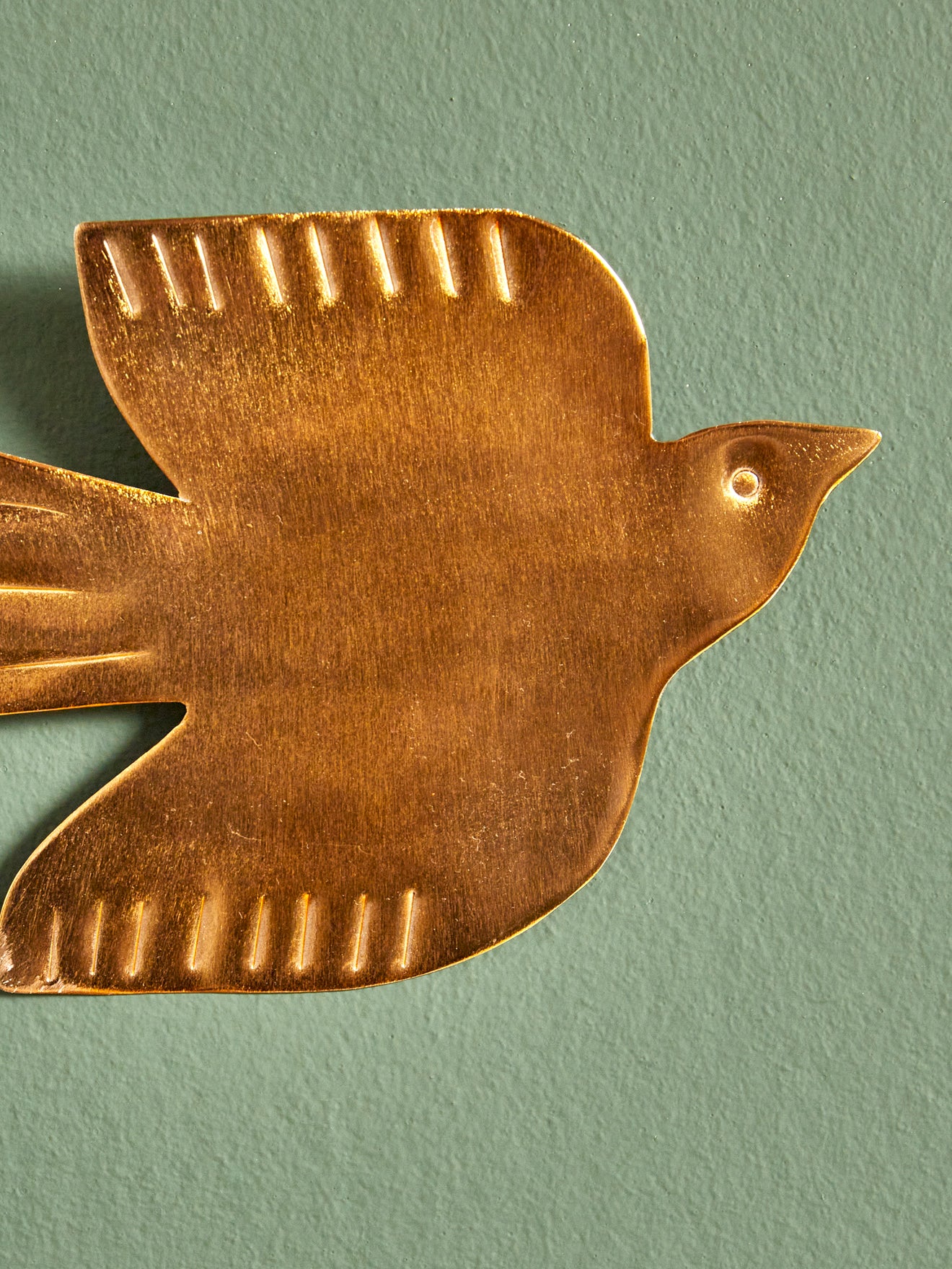 Vogel-Wanddekoration aus Messing