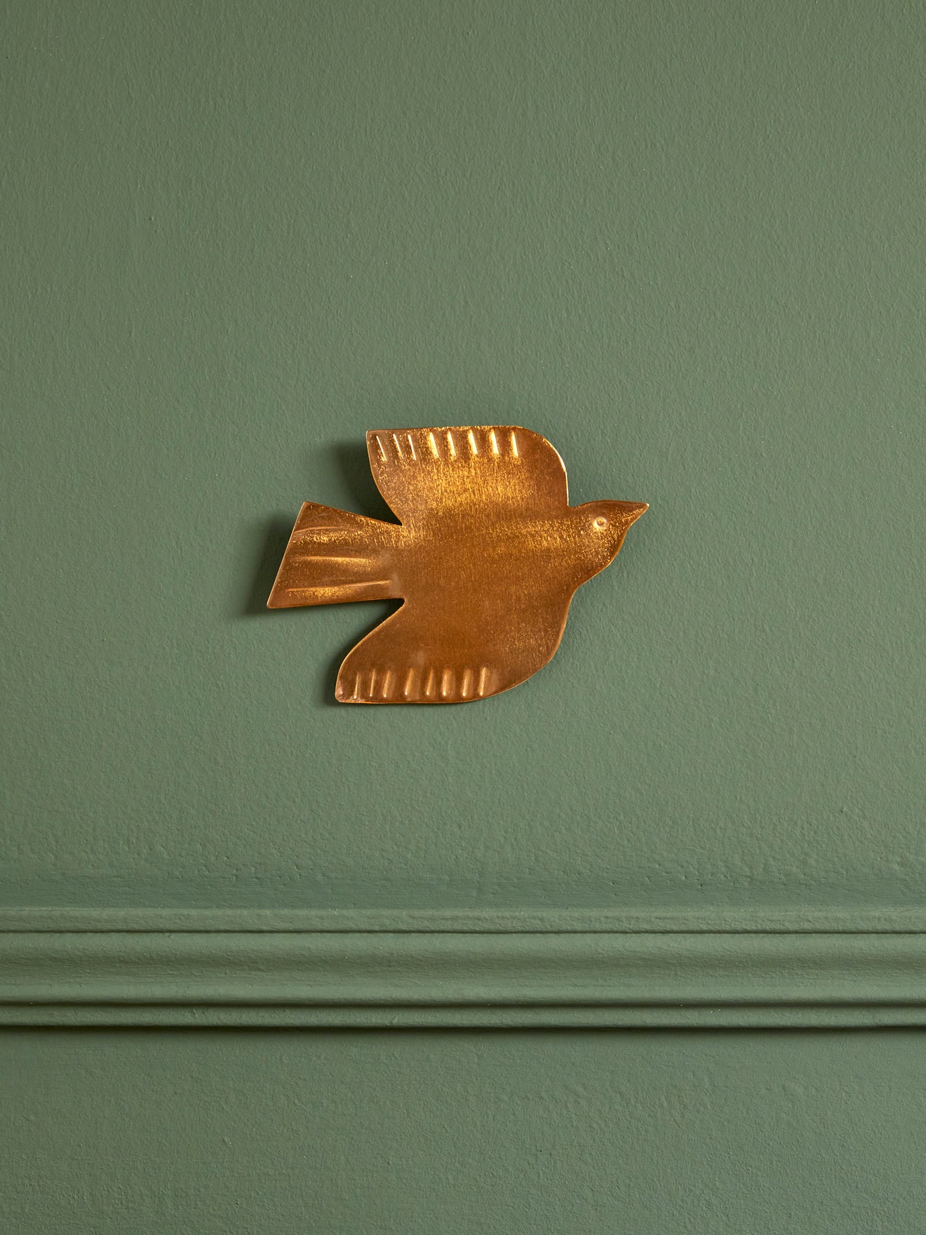 Vogel-Wanddekoration aus Messing