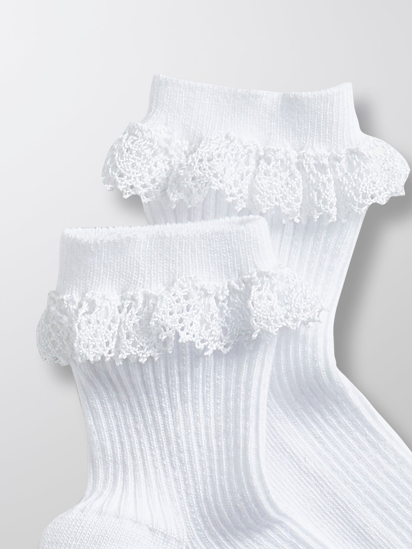 Mädchensöckchen mit Spitze, 2er-Pack