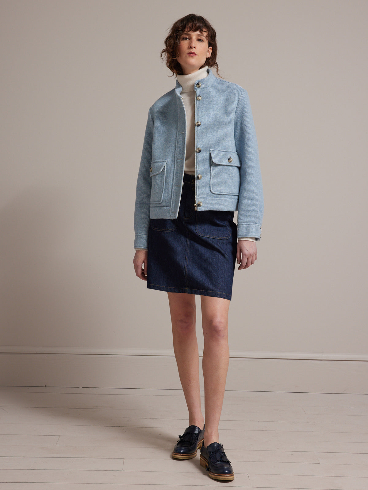 Zweiseitige Damenjacke mit Wolltuch