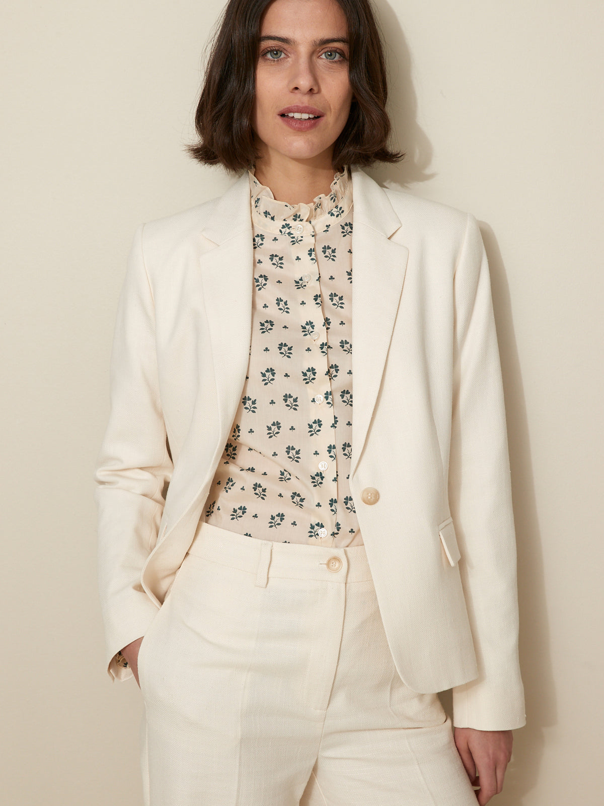 Damen-Blazer aus strukturiertem Tuch