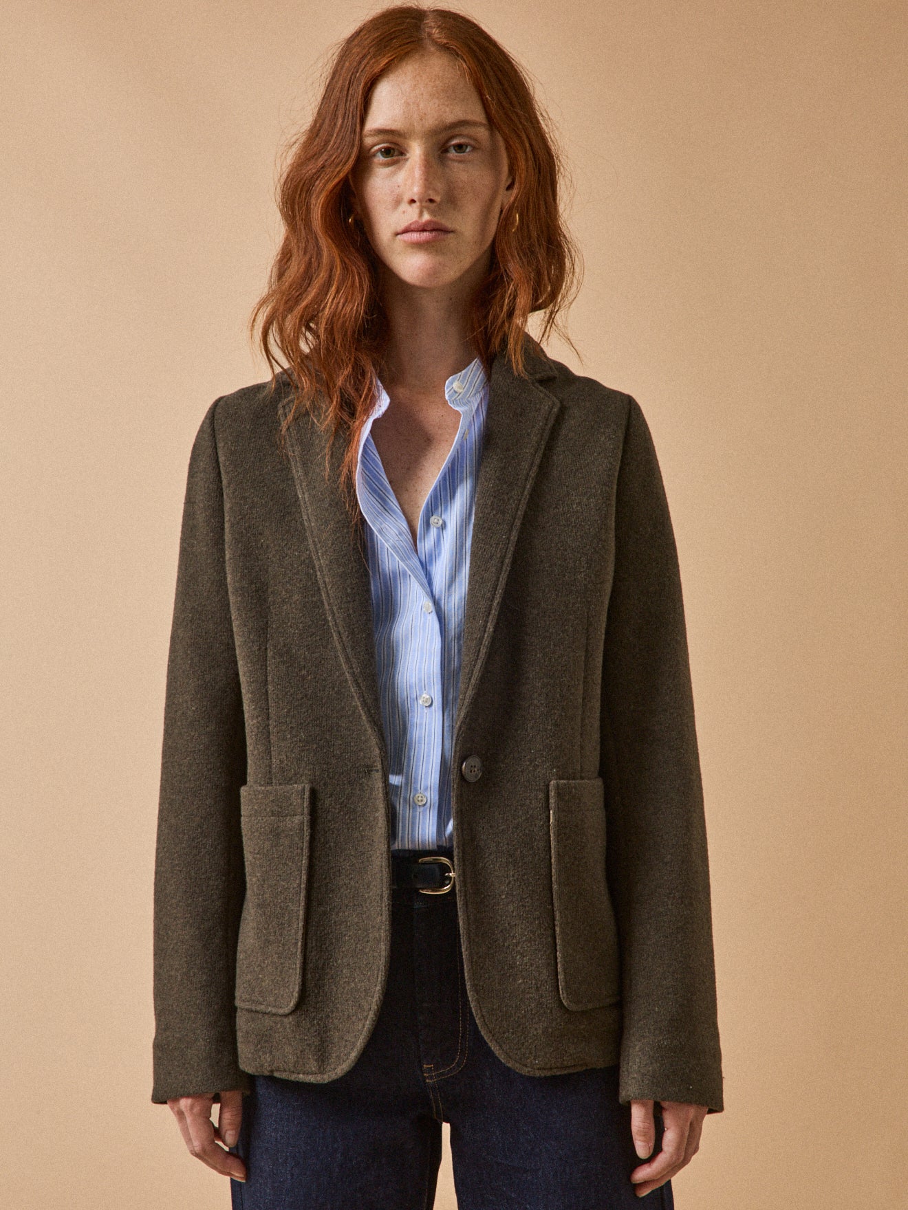 Einfarbiger Damen-Blazer