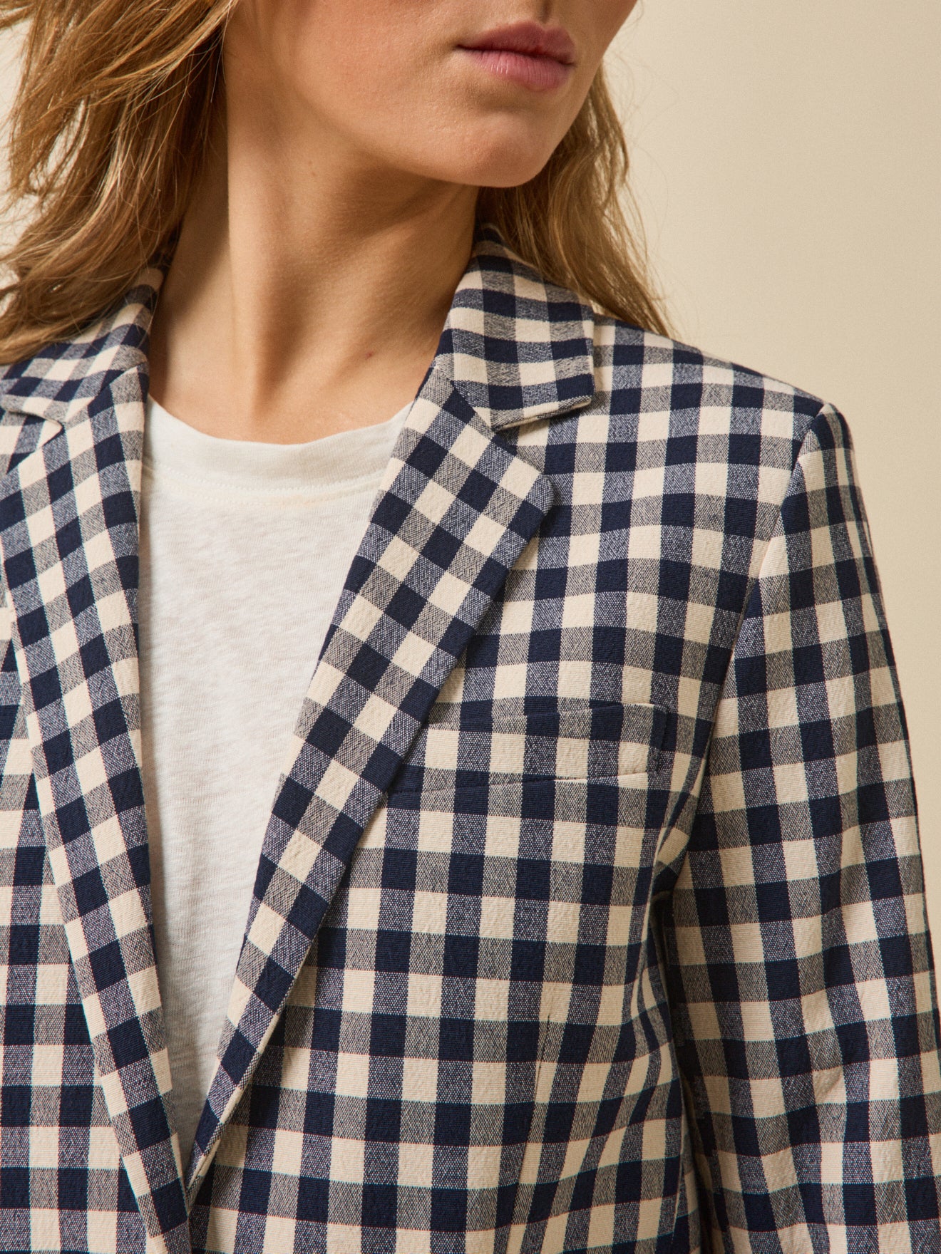 Damen-Blazer mit Vichy-Karos