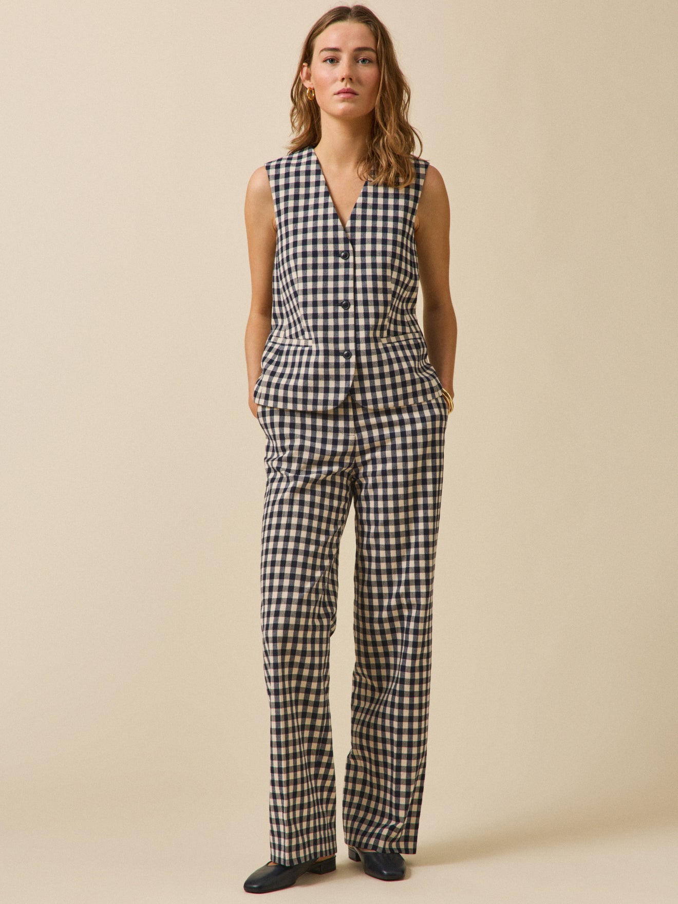 Damenweste mit Vichy-Karos