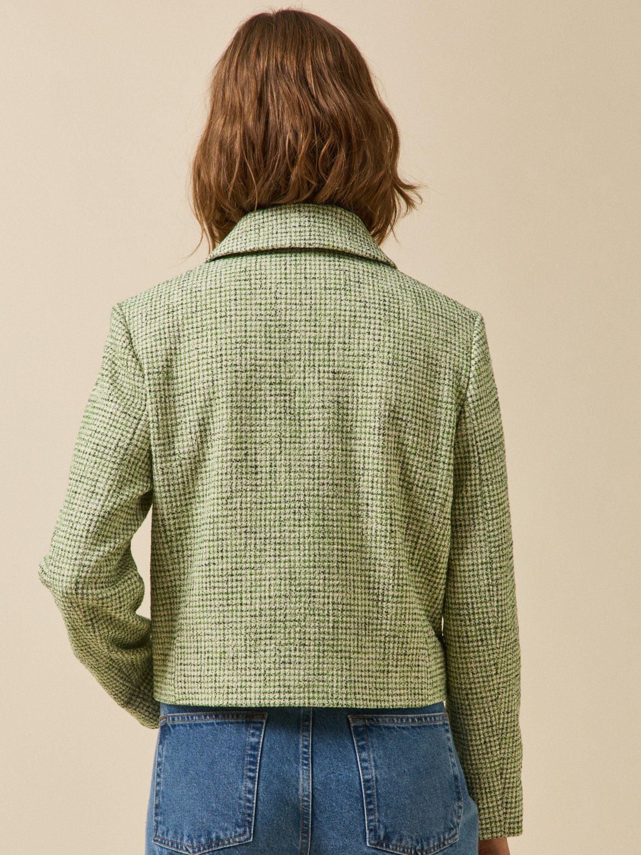 Damenjacke aus kariertem Tweed