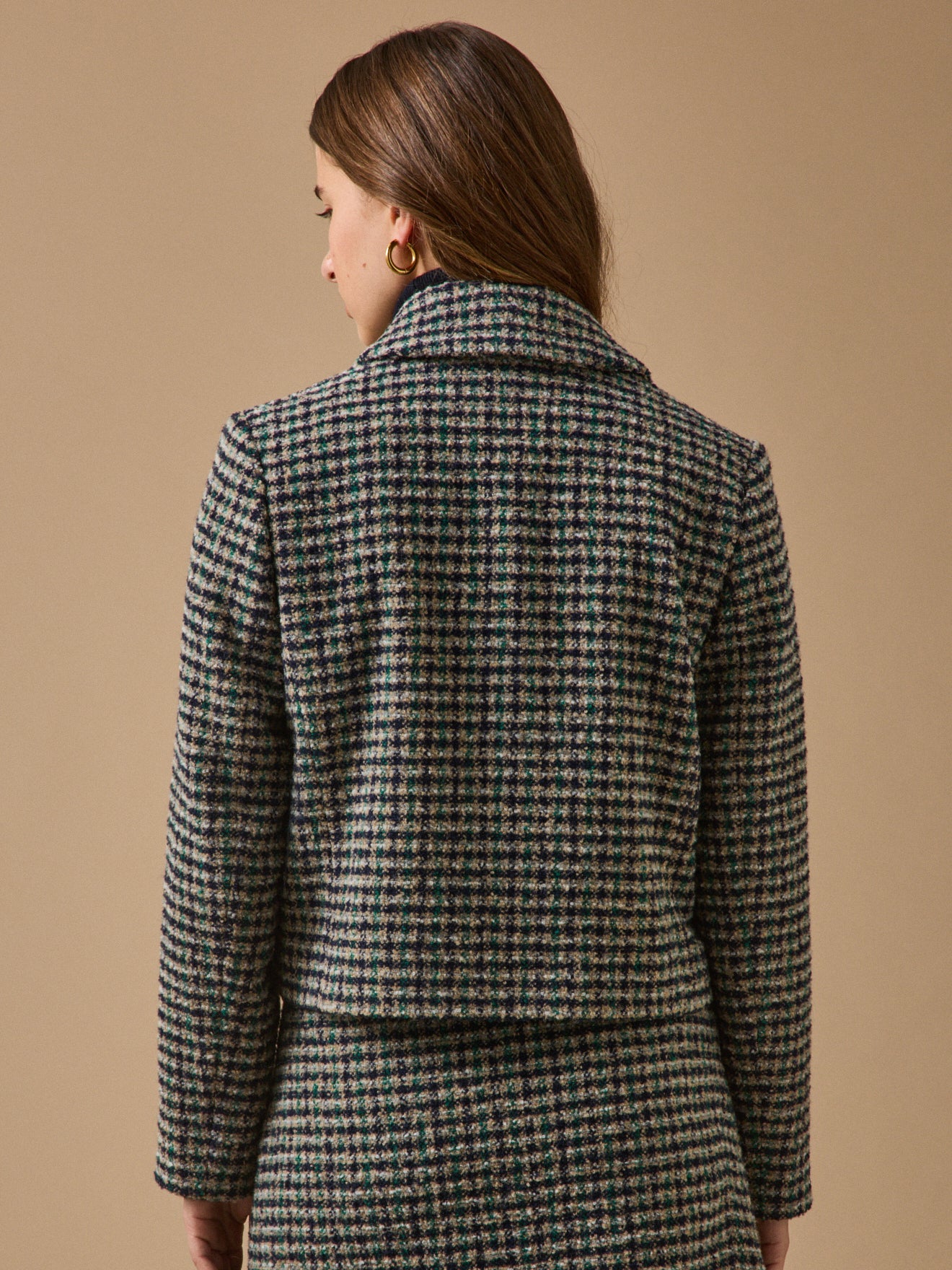Karierte Damenjacke aus Tweed