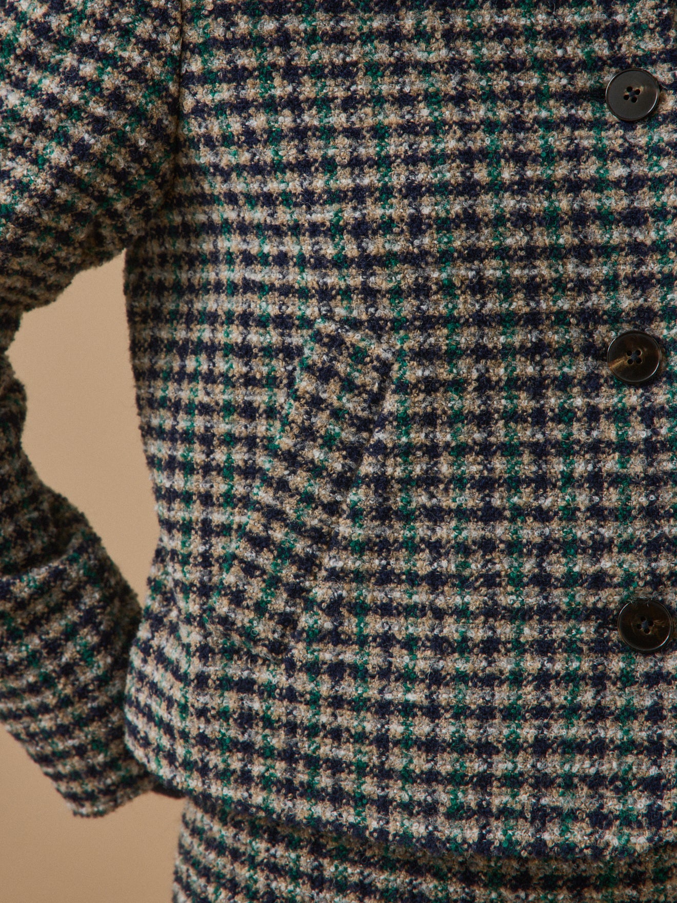 Karierte Damenjacke aus Tweed