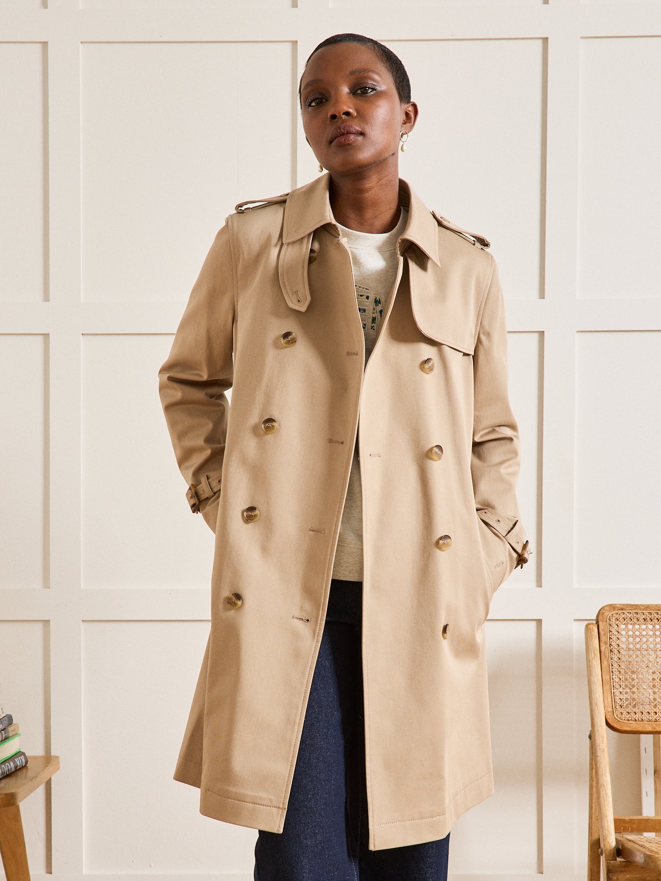 Trench Coat Frauen Mäntel Trenchcoat Damenmantel Schwarz Lang MÃ