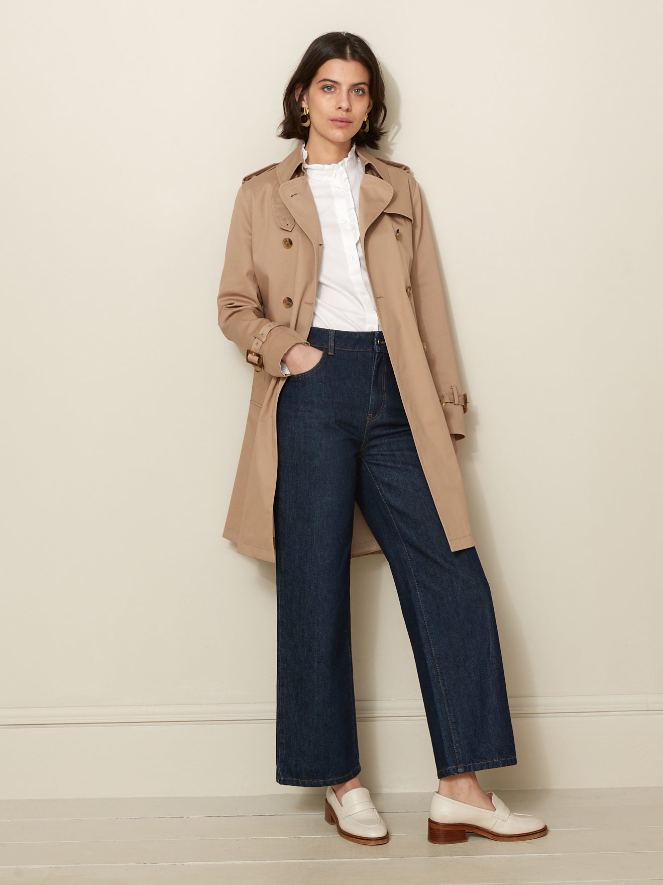 Langer Damen-Trenchcoat