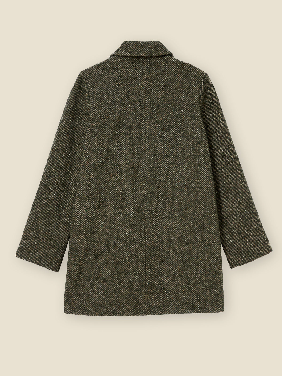 Kurzer Damenmantel aus mouliniertem Twill
