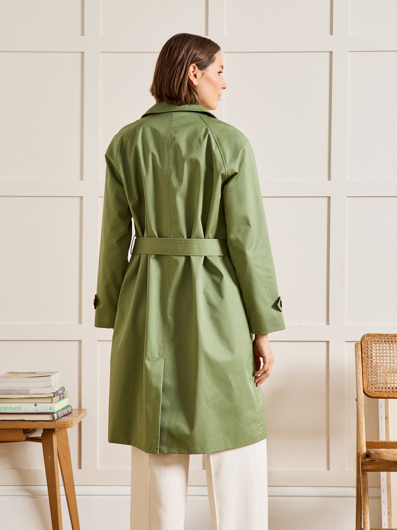 Langer Damen-Trenchcoat mit Raglanärmeln