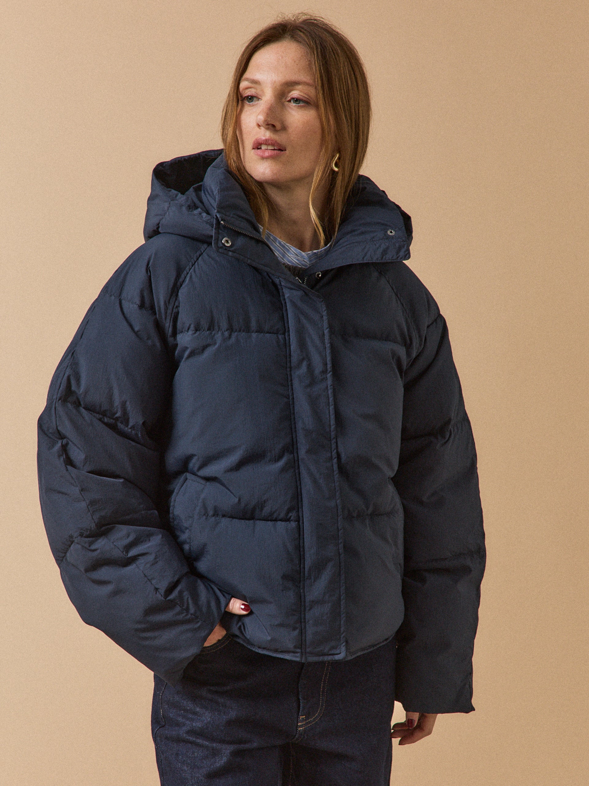 Wattierte Damen-Daunenjacke